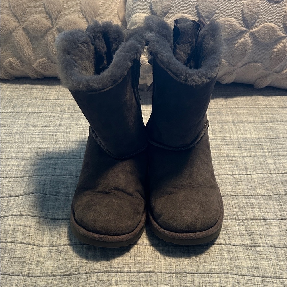 UGG Dark grey Bailey Bow II Boot